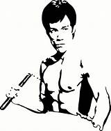 Bruce Nunchucks Decal Shopify Clipartmag Saw sketch template