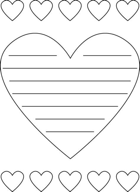 printable heart template  lines  writing