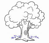 Tree Cartoon Draw Drawing Easy Kids Coloring Step Trees Drawings Pages Pencil Plant Printable Visit Grass Animal Flower Guides sketch template