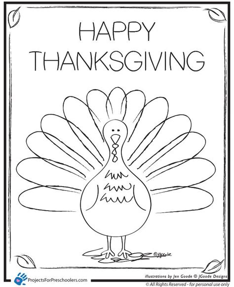 coloring pages  preschoolers thanksgiving