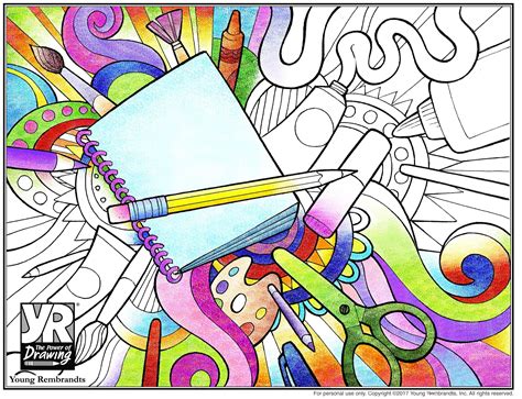art supplies coloring page young rembrandts shop