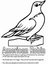 Robin State Coloring Pages Michigan Bird American Birds Printables Symbols Printable Connecticut Wisconsin Kids Flag Ws Kidzone States Colouring Sheets sketch template