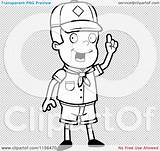 Scout Cub Clipart Boy Idea Outlined Coloring Cartoon Vector Finger Holding Smart His Thoman Cory sketch template