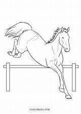 Horse Coloring Pages Jumping Kids Printable sketch template