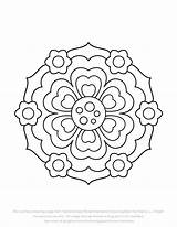 Flower Easy Mandala Mandalas Colouring Pages Kids Extra Very Simple Book Click Flowers Designs Right sketch template