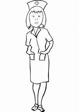 Nurse Coloring Pages Drawing Printable Kids Print Color Book Silhouette Children Click Career Professions Handout Below Please sketch template