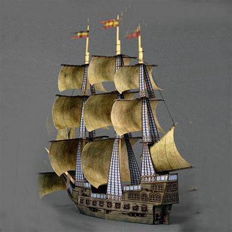 diy paper craft pirate ship ghost ship  paper model boat origami