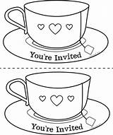 Cup Tea Coloring Teacup Pages Drawing Mother Colouring Template Printable Coffee Invite Invitation Getdrawings Stanley Starbucks Wine Vector Clipart Clip sketch template