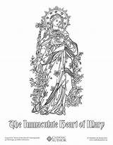 Immaculate Drawn Jesus Holy Coloringhome Teachings Rosary Mater Spiritus sketch template