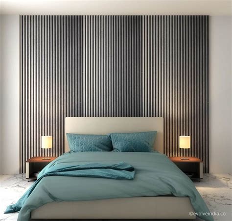 modern bedroom bed  wall design ideas