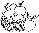 Apple Basket Coloring sketch template