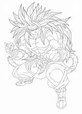 Goku Ssj5 Son Lineart Coloring Pages Deviantart Template sketch template