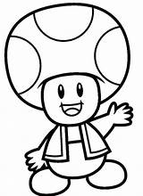 Toad Mario Coloring Pages Peach Princess Super Drawing Getdrawings sketch template