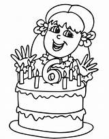 Coloring Birthday Pages Girl Kids Printable sketch template