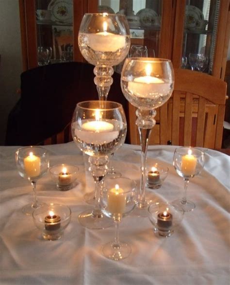 Wedding Party Table Wineglass Centerpiece Floating Candle
