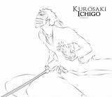Ichigo Bleach Coloring Pages Getcolorings Color sketch template