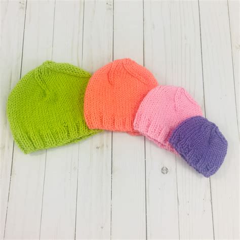 simple knit baby beanie  sizes  knitting pattern okiegirlblingnthings