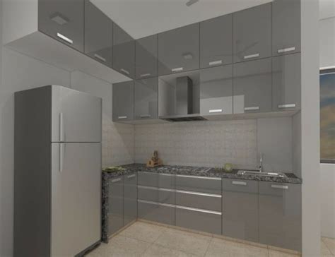 grey theme   shaped modular kitchen gharpedia    shaped