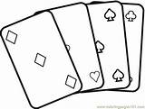 Cards Coloring Playing Pages Games Color Coloringpages101 sketch template