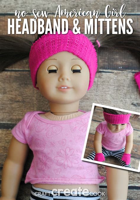 no sew american girl headband and mittens craft create cook