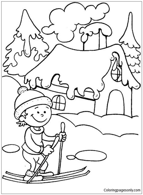 winter season coloring page  printable coloring pages