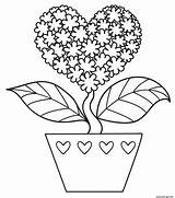 Coeur Fleur Valentin sketch template