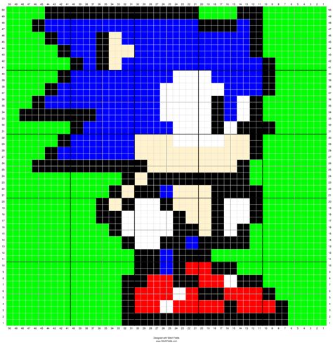 sonic  hedgehog pixel art  crochet chart graph graphgan pixel art crochet chart pixel
