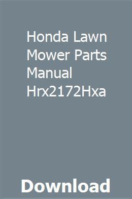honda lawn mower parts manual hrxhxa lawn mower mower honda