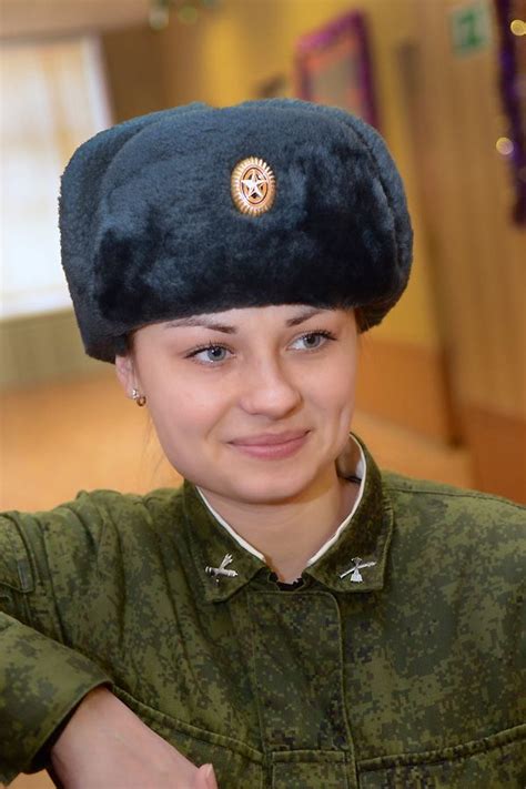 Photographed Russian Army Officer Female Soldier Military Women