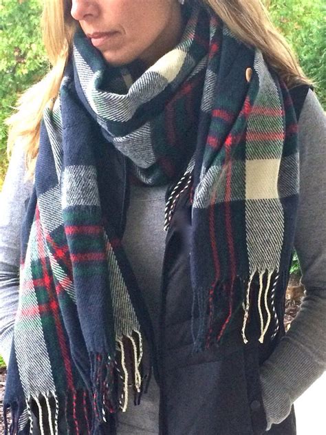zara inspired blanket scarf plaid button blanket scarf casual fall
