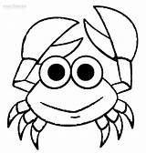 Crab Coloring Pages Kids Outline Drawing Cartoon Cute Color Printable Cool2bkids Print Hermit Drawings Sheet Blue Animal Crabs Sea Template sketch template
