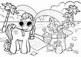 Coloring Beach Pages Vacation House Summer Little Scene Disney Pony Color Friends Kids Colouring Themed Printable Tropical Getdrawings Getcolorings Barbie sketch template