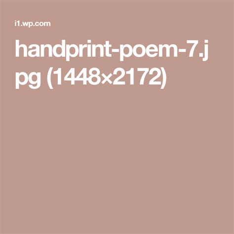 handprint poem jpg  handprint poem poems hand print