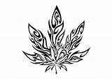 Leaf Weed Pot Marijuana Drawing Tattoo Cannabis Stencil Plant Drawings Sketch Tribal Tattoos Trippy Designs Cool Simple Leaves Easy Draw sketch template