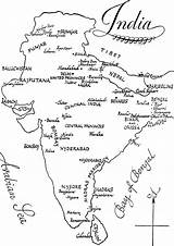 Coloring India Map Ancient Worksheet Political Blank Color Story Popular sketch template