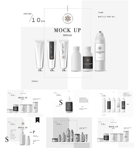 cosmetic vector mockup bottle free download
