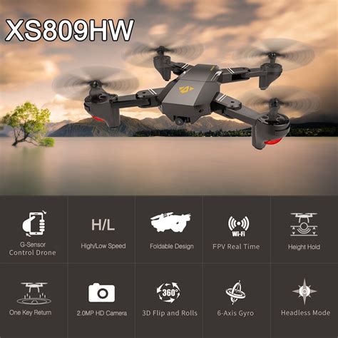 stock visuo xshw wifi fpv mp fov wide angle foldable selfie drone height hold rc