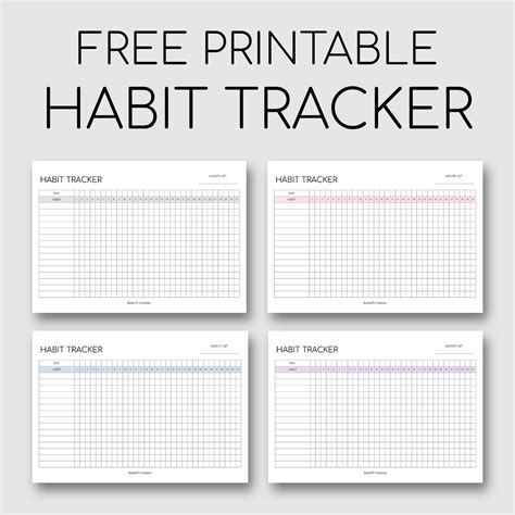 printable habit tracker artofit