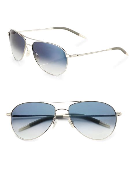 Oliver Peoples Benedict Aviator Sunglasses In Metallic For Men Lyst