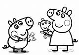 Peppa Pig Colouring George sketch template