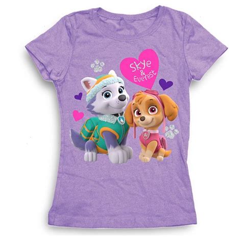 Paw Patrol Girls Skye And Everest With Hearts Short