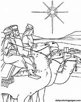 Coloring Pages Wise Men Christmas Three Bible Kids Printable sketch template