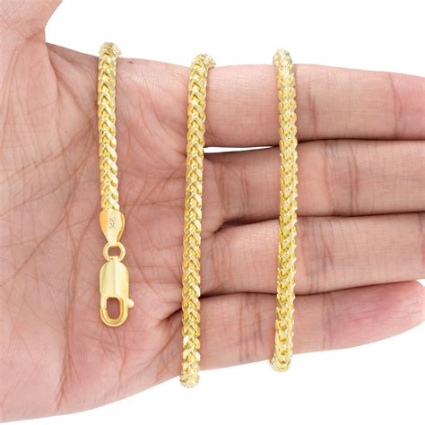 yellow gold solid mm mm  box franco chain pendant necklace   ebay