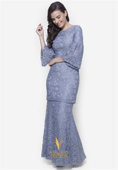 baju kurung moden lace vercato nora in grey buy simple