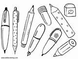 Supplies School Coloring Pages Eraser Printable Kids Adults Color Print sketch template