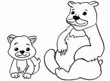 Bear Coloring Pages Mama Family Baby Printable sketch template