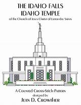 Idaho Falls Temple Stitch Cross Pattern Lds Etsy Digital Sold sketch template