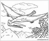Pages Flying Pterosaur Coloring Reptile Online Color Coloringpagesonly sketch template