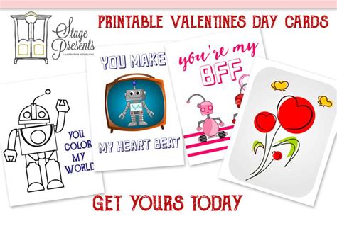 printable valentines day cards freebiefriday stage presents