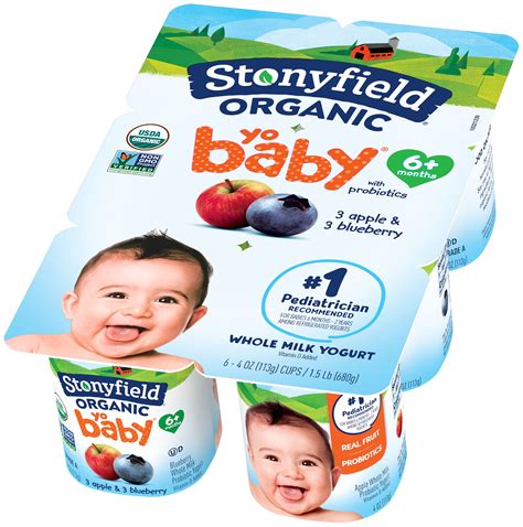 stonyfield organic yobaby apple blueberry baby yogurt  probiotics